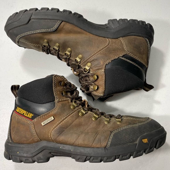 CATERPILLAR Brown Leather Hiking Work Boots Size 12 SB- main image 10